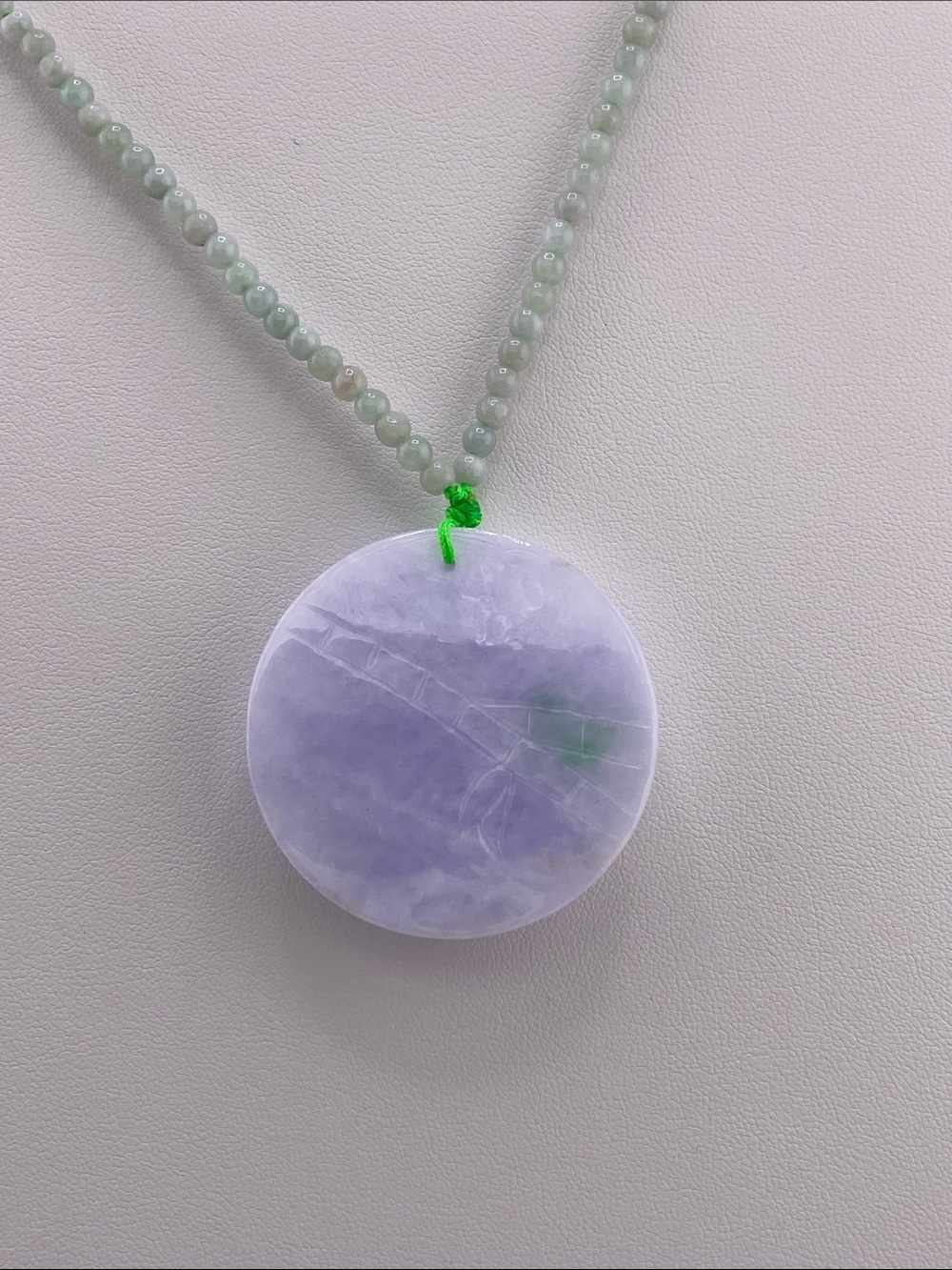 Lavender Jade Necklace - Carved Nine-Tailed Fox Pendant - The Gem Studio - Picture 2 of 5